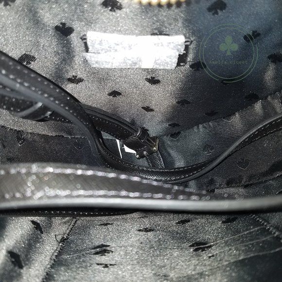 NWT Kate Spade New York Love Shack flutter black Pink hearts printed Heart Purse - Picture 2 of 6